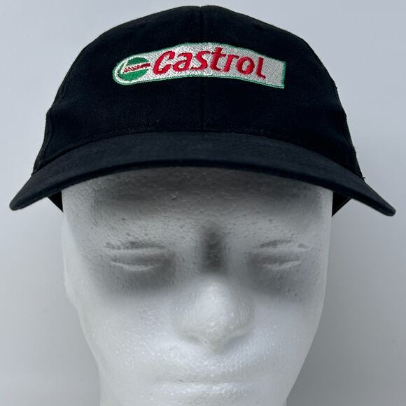 Castrol Oil Hat Baseball Cap Mechanic Auto Repair Black Strapback 6 Panel - Picture 2 of 9